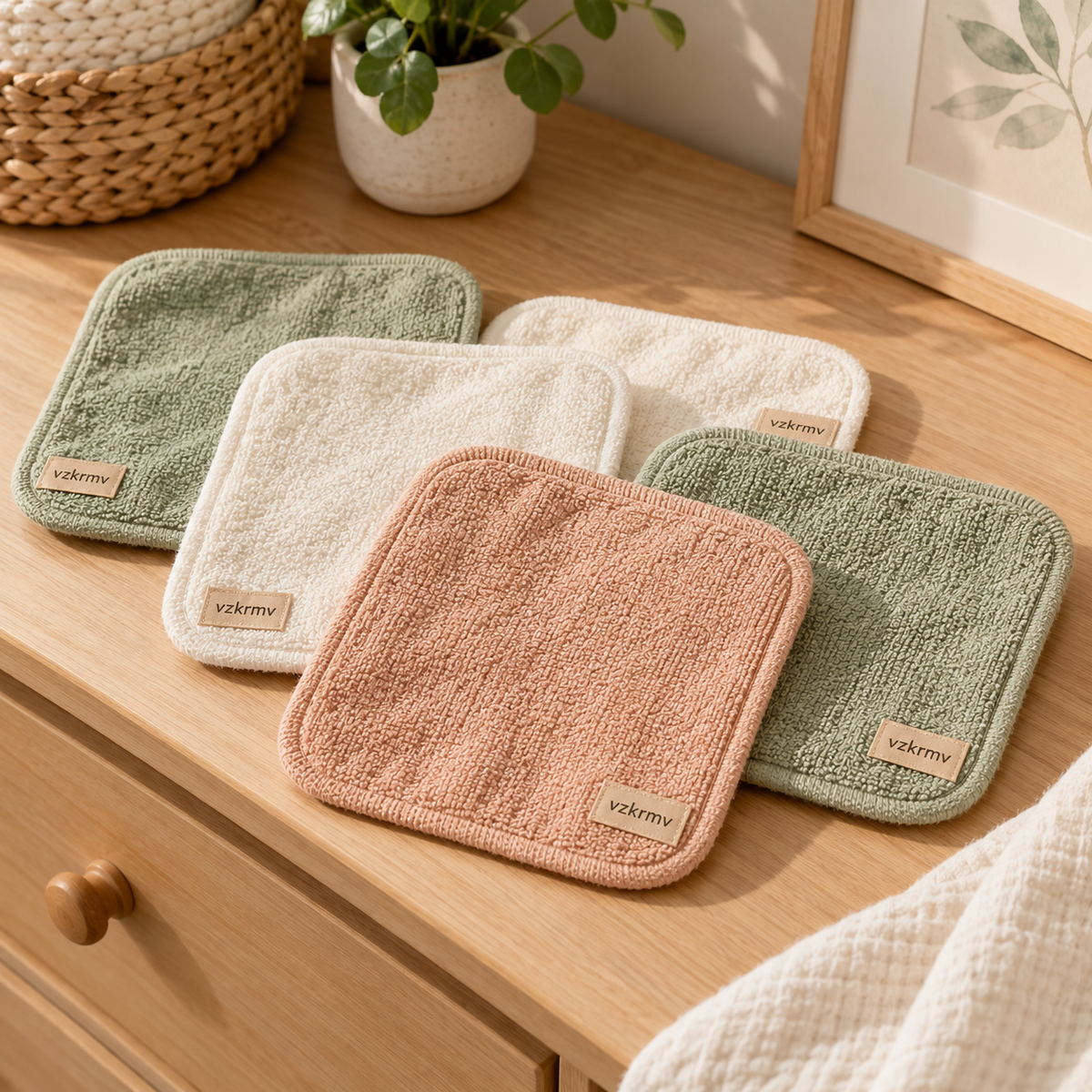 Little Leaf Washcloth Set — lifestyle
